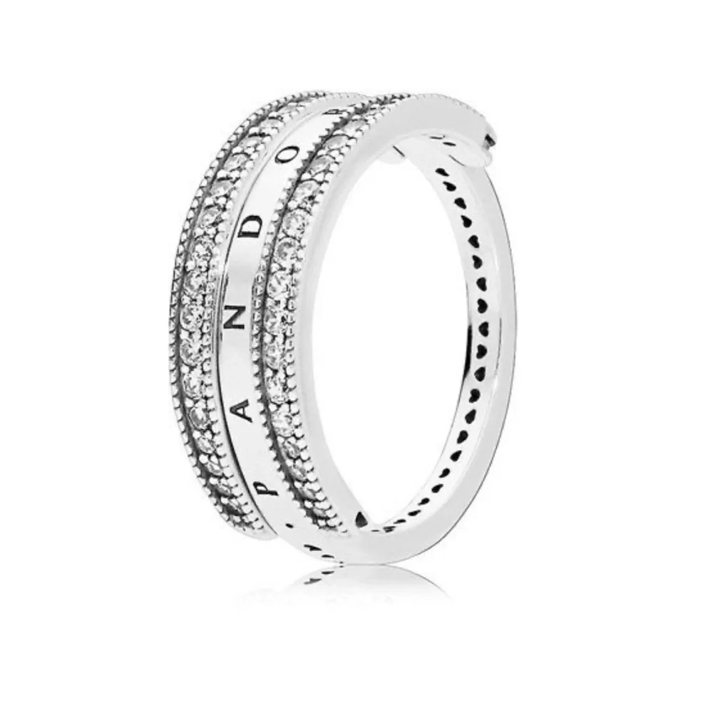 Pandora Logo and Heart Reversible Ring - Picture 1 of 2